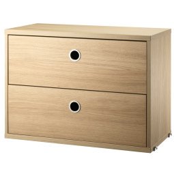 Tweedekansje - Cabinet with two drawers 58 x 30 x 42 cm eiken