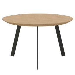 New Co coffee table 90 zwart onderstel, naturel light 3041