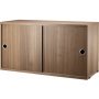 Cabinet with sliding doors 78 x 20 x 37 cm walnoot