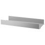 Metal shelf high edge 58x20cm grijs