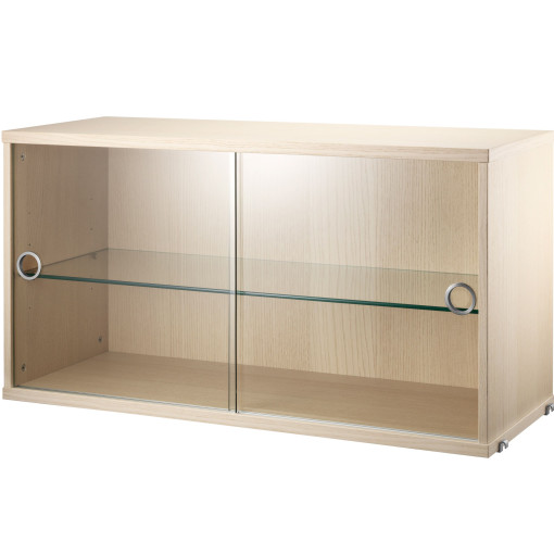 Vitrinekast 78 x 30 x 42 cm naturel essen