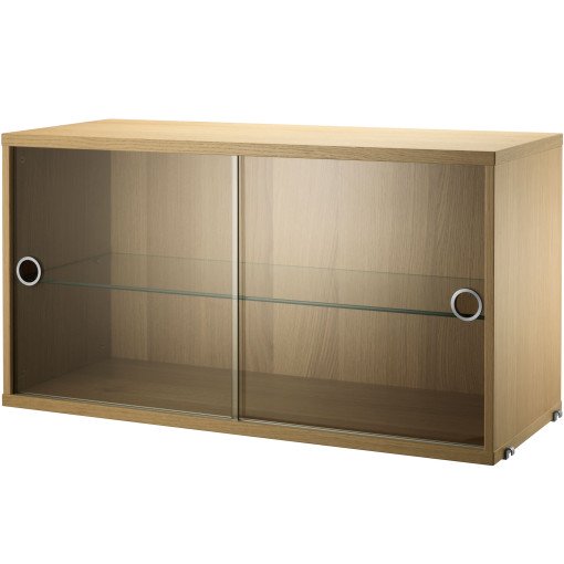 Vitrinekast  78 x 30 x 42 cm eiken