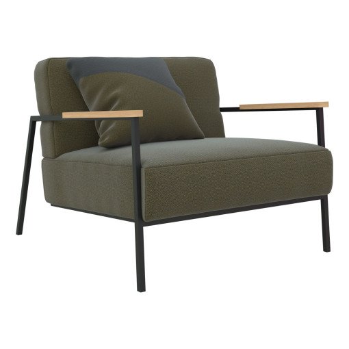 Co fauteuil met zwart frame Halling 65-370 armleuning hout