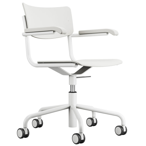 S43 bureaustoel wit met chroom onderstel