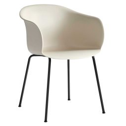 Elefy JH28 stoel met zwart stalen onderstel soft beige
