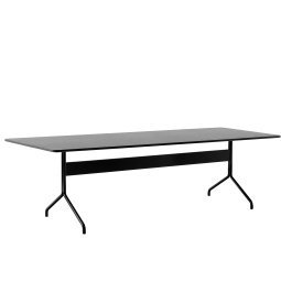 Pavilion AV24 tafel 250x110 zwart onderstel, zwart eiken