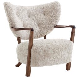 Wulff fauteuil walnoot sheepskin moonlight 