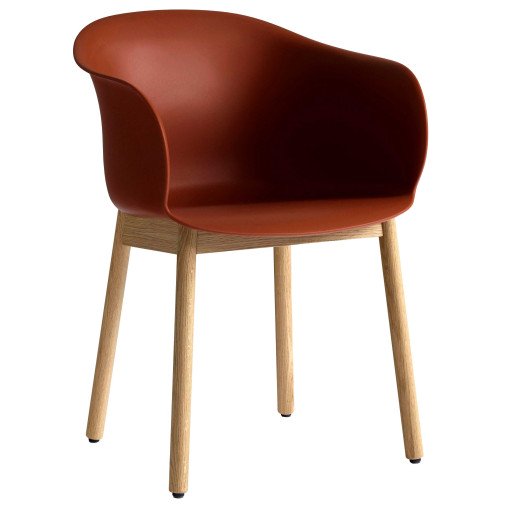 Elefy JH30 stoel met eiken onderstel copper brown
