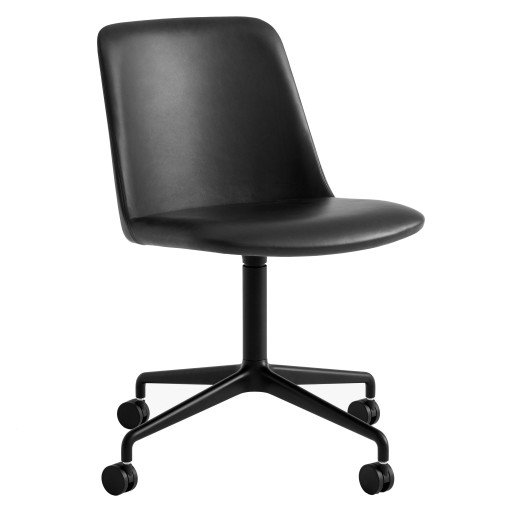 Rely HW23 gestoffeerde bureaustoel Black Silk Leather