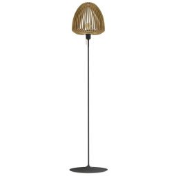 Clava Wood vloerlamp zwart onderstel, naturel eiken