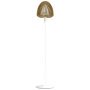 Clava Wood vloerlamp wit onderstel, naturel eiken