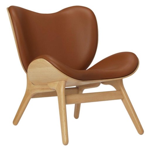 A Conversation Piece Low fauteuil naturel eiken, leer Cognac