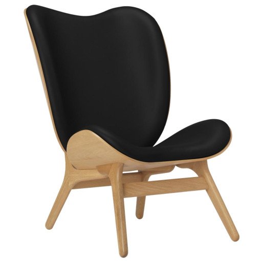 A Conversation Piece Tall fauteuil naturel eiken, leer Black