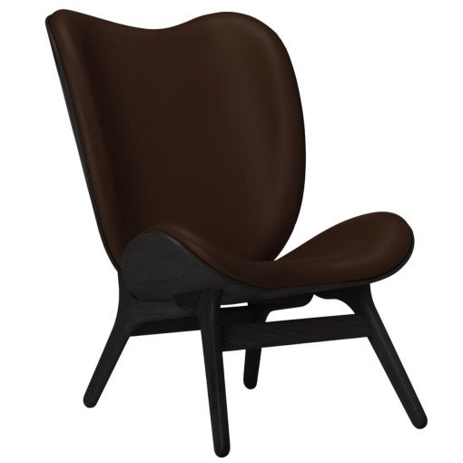 A Conversation Piece Tall fauteuil zwart eiken, leer Brown