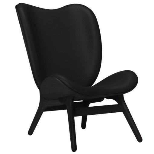 A Conversation Piece Tall fauteuil zwart eiken, leer Black