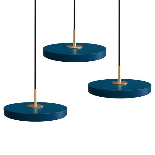 Asteria Micro 3 cluster hanglamp LED messing/Petrol Blue