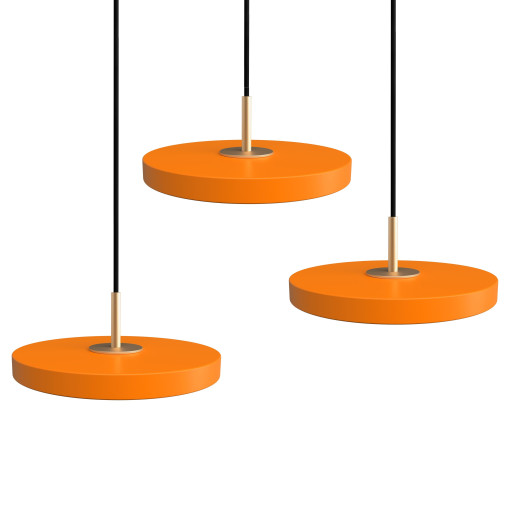 Asteria Micro 3 cluster hanglamp LED messing/Nuance Orange