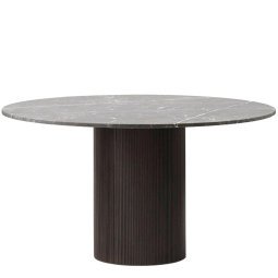 Vipp494 Cabin eettafel Ø130 grey marble, dark oak