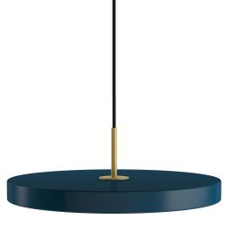 Asteria hanglamp Ø43 LED medium messing/petrol blauw