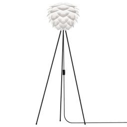 Silvia Mini Tripod vloerlamp Ø34 zwart onderstel, wit