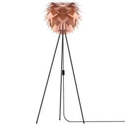 Silvia Medium Tripod vloerlamp Ø54 zwart onderstel, koper