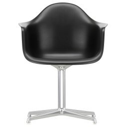 Eames DAL stoel gepolijst aluminium onderstel, Deep Black