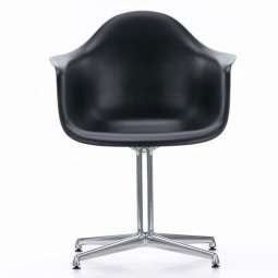 Eames DAL stoel gepolijst aluminium onderstel zwart
