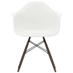 Eames DAW stoel donker esdoorn onderstel, White