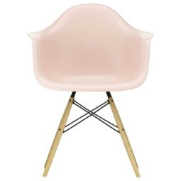 Eames DAW stoel geelachtig esdoorn onderstel, Pale Rose