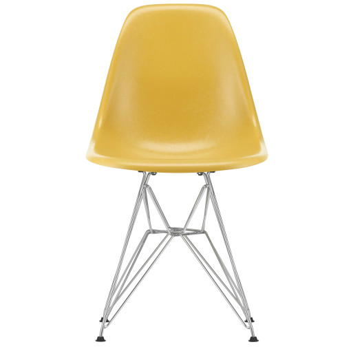 Eames DSR Fiberglass stoel chroom onderstel, light ochre