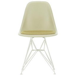 Eames DSR stoel fiberglass vast zitkussen mustard, Parchment