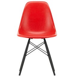 Eames DSW Fiberglass stoel esdoorn zwart, classic red