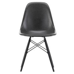 Eames DSW Fiberglass stoel esdoorn zwart, elephant hide grey