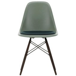 Eames DSW stoel fiberglass vast zitkussen petrol, Sea foam