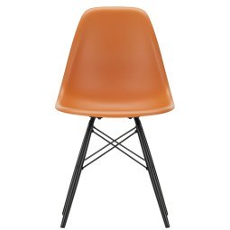 Eames DSW stoel zwart esdoorn onderstel, Rusty Orange