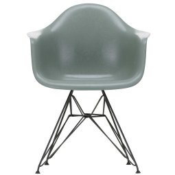 Eames DAR Fiberglass stoel zwart, sea foam green