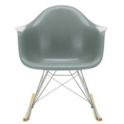 Eames RAR Fiberglass schommelstoel esdoorn goud, sea foam green