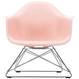 Eames LAR loungestoel verchroomd onderstel, Pale Rose