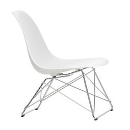 Eames LSR fauteuil verchroomd onderstel, Cotton White