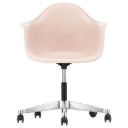 Eames PACC stoel, draaibaar met wielen zacht rose