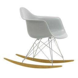 Eames RAR schommelstoel esdoorn chroom, Light Grey