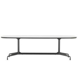 Eames Segmented Tafel 220 poedercoat deepblack HPL wit