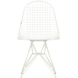 Eames Wire Chair DKR stoel wit gepoedercoat onderstel