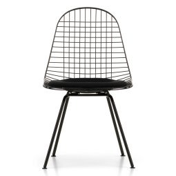 Eames Wire Chair DKX-5 stoel gepoedercoat onderstel zwart