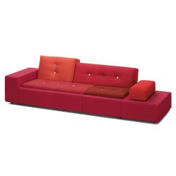 Polder sofa XL rood, armleuning links