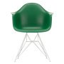 Eames DAR stoel wit gepoedercoat onderstel, Emerald