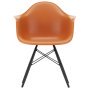 Eames DAW stoel zwart esdoorn onderstel, Rusty Orange