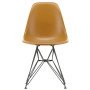 Eames DSR Fiberglass stoel zwart onderstel, dark ochre