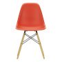 Eames DSW stoel geelachtig esdoorn onderstel, Poppy Red