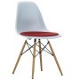 Eames DSW stoel vast zitkussen red/moorbrown, ijsgrijs